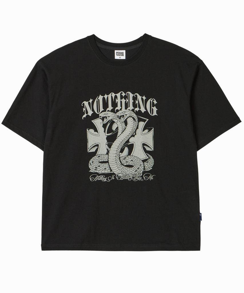 Nasttingijeubeleoldaenmi Snake Graphic Tee_Black