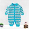 Newborn Girls Boys Infant Clothing Velvet Striped Button Winter Spring One Piece Kid Long Sleeve Kidswear Aapparel