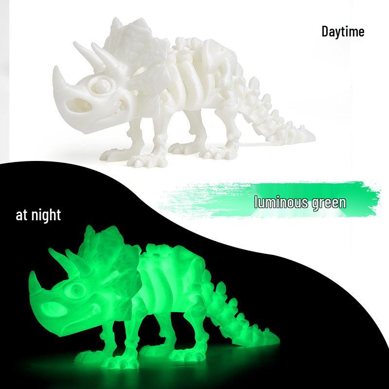 Eco-Friendly 3D Printed Dragon and Triceratops Dinosaur Skeleton Ornament Toy Figurine
