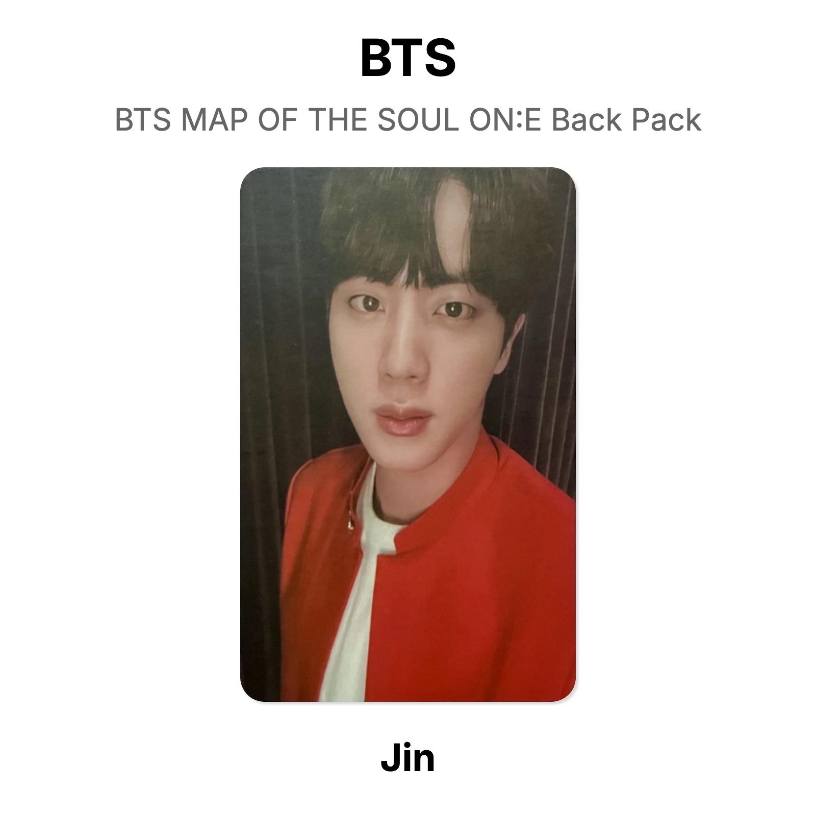 BTS BTS MAP OF THE SOUL ON:E Back Pack Official Photocard Jin