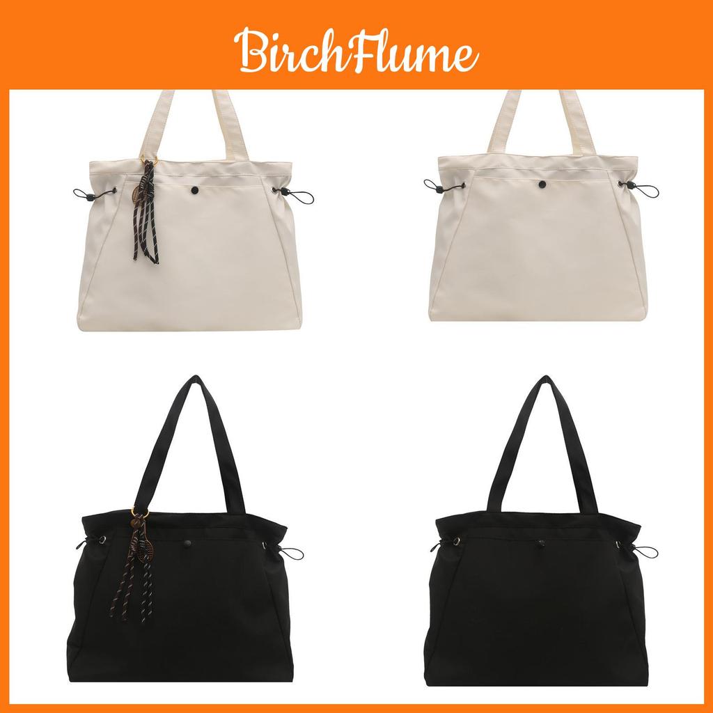 Nylon Large Tote Bag For Women Casual Street Style With Zipper Closure And Inner Phone Pocket