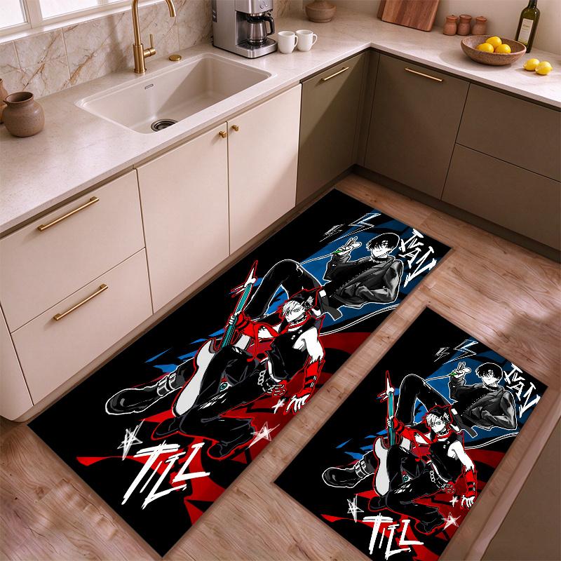 Alien Stage Kitchen floor mat made of flannel non-slip and easy to clean Suitable for use in the kitchen bedroombathroom or at an entryway—adding a co