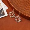 3 PCS Women's Retro Fashion Hollow Double Heart Rhinestone Decorated Alloy Pendant Necklace And Earring Zircon Set