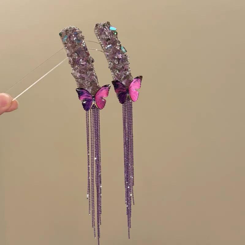 Elegant Tassels Hair Clip For Women Girls Versatile Alloy Long Tassels Hair Accessories  Simple Broken Hair Clip Gifts