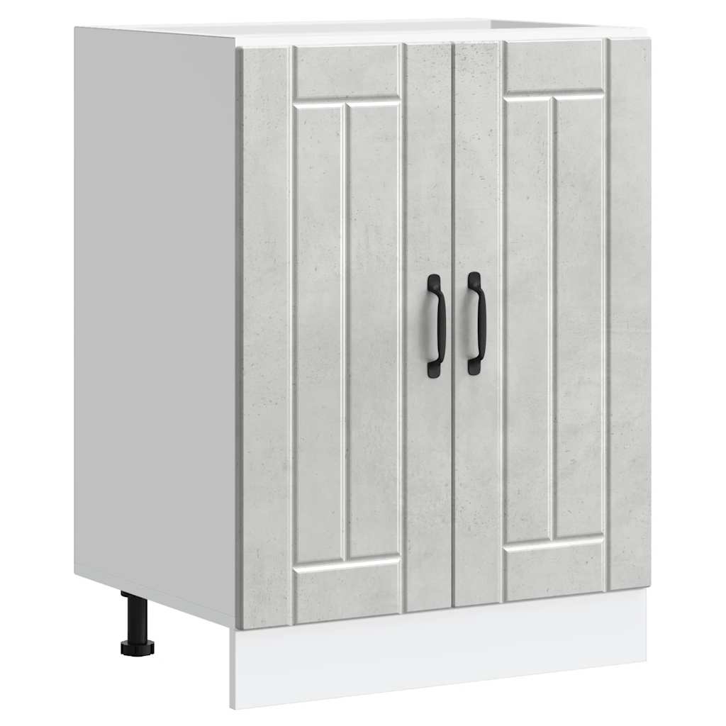 Lucca Under Sink Cabinet In Concrete Grey Particleboard