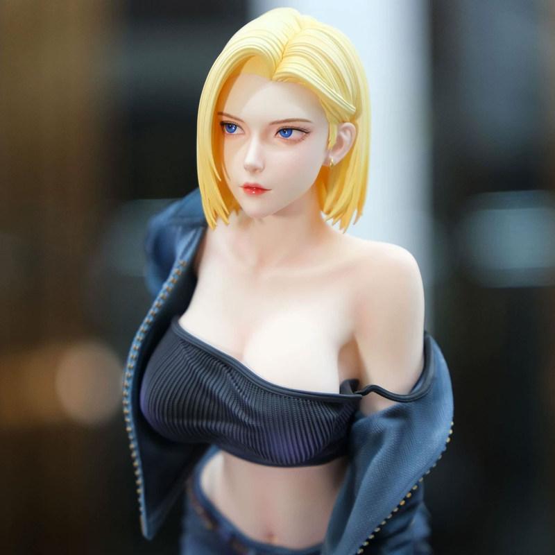 42cm Dragon Ball Z Android 18 Figure Pink Butterfly Android 18 Lazuli Action Figure Anime GK Statue Collectible Model Toy Gifts