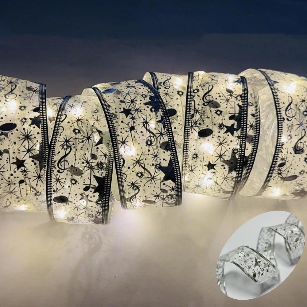 5/10M Xmas LED Light Strip Lace Bows Christmas Decoration Light  Window Display