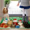 1Pcs Anti Fatigue Kitchen Rugs, Christmas Cat Print Waterproof Non-Slip Thick Cushioned Kitchen Mat Heavy Duty Comfort Standing Mat for Kitchen