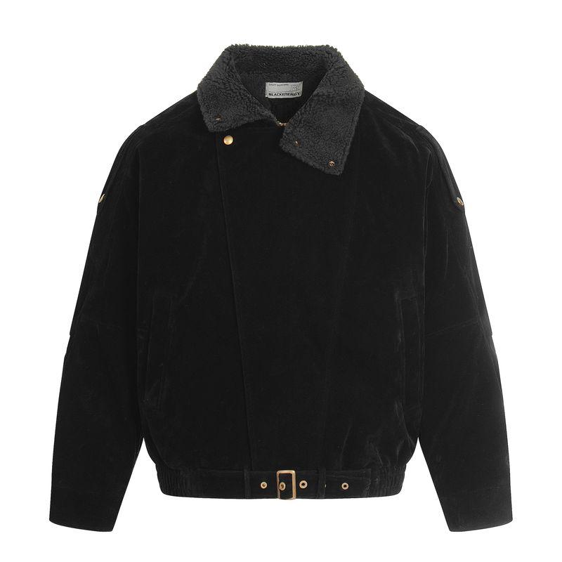 Kisko Winter Design Thickened Warm down Jacket for Men and Women, Stylish Silhouette Suede Stand Collar Coat for Couples