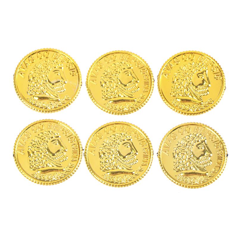 100Pcs/Bag Gold Fake Coins Shining Pirates Plastic Coin Party Currency Toy Game