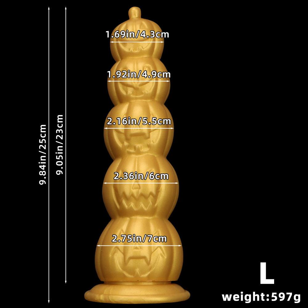 Huge Gold Silicone Anal Plug Threaded Dildo Realistic Big Dick Sex Toy for Men Fisting