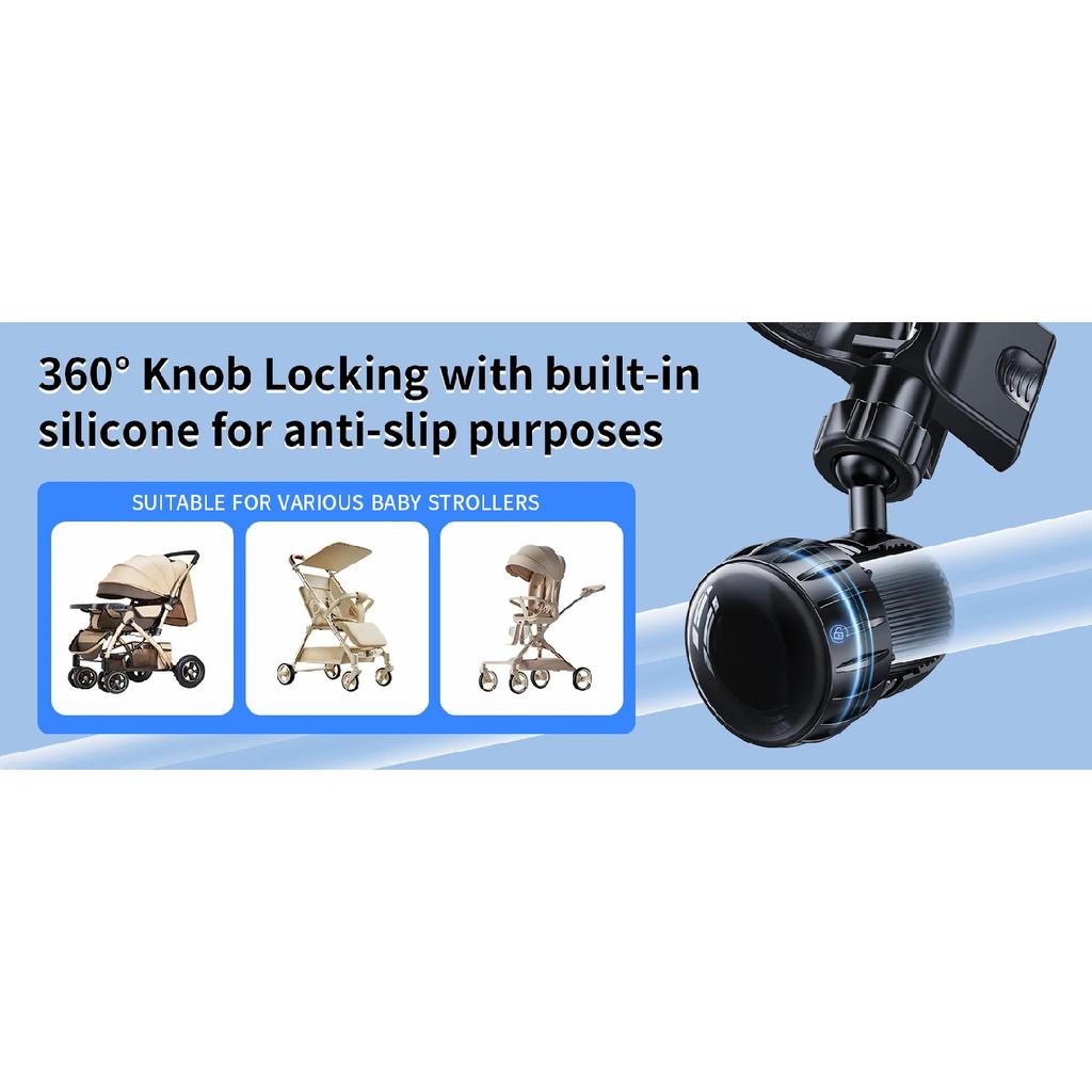Eary Adjustable Baby Stroller Handheld Fan Holder Clip Universal Handheld Fan Turn To Clip-on Fan Baby Stroller Accessories