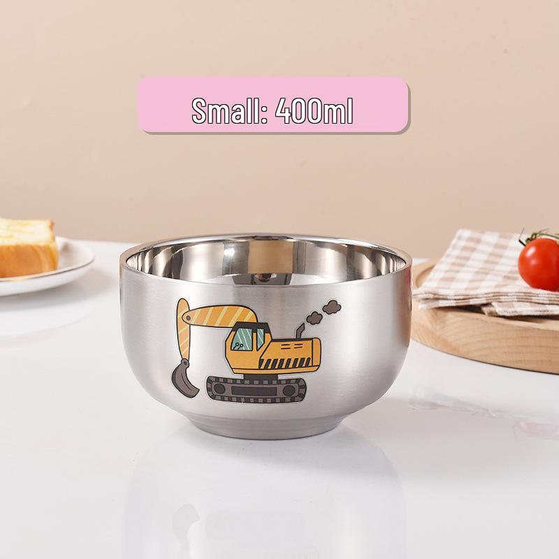 Children's Cartoon Zodiac Insulated Stainless Steel Bowl - Food Grade, Double Layer, Anti-Fall Design