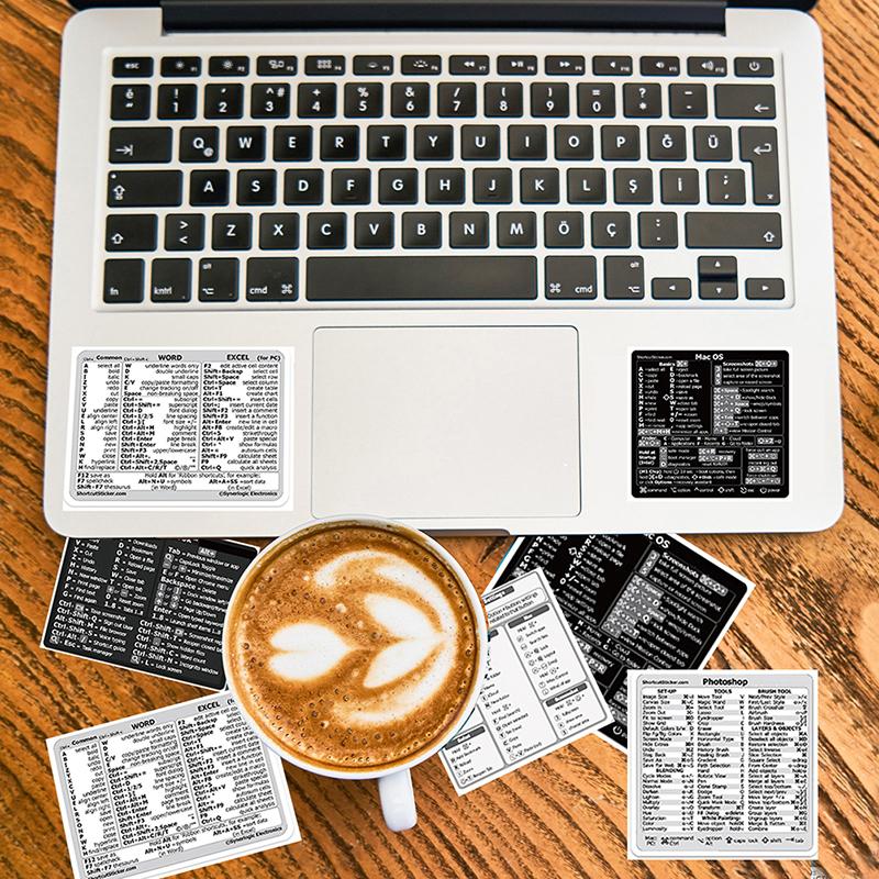 30Pcs Windows Adobe Poshop Quick Reference Keyboard Guide Shortcut Sticker
