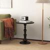 Vintage Black Metal Round Side Table