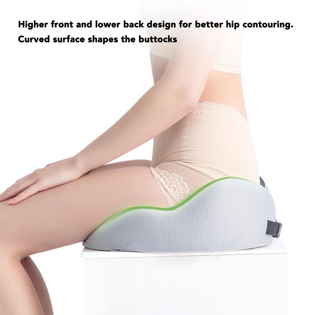 Memory Foam Seat Cushion W Shaped Support High Density Breathable Adjustable Office Chair Cushion Dark Gray