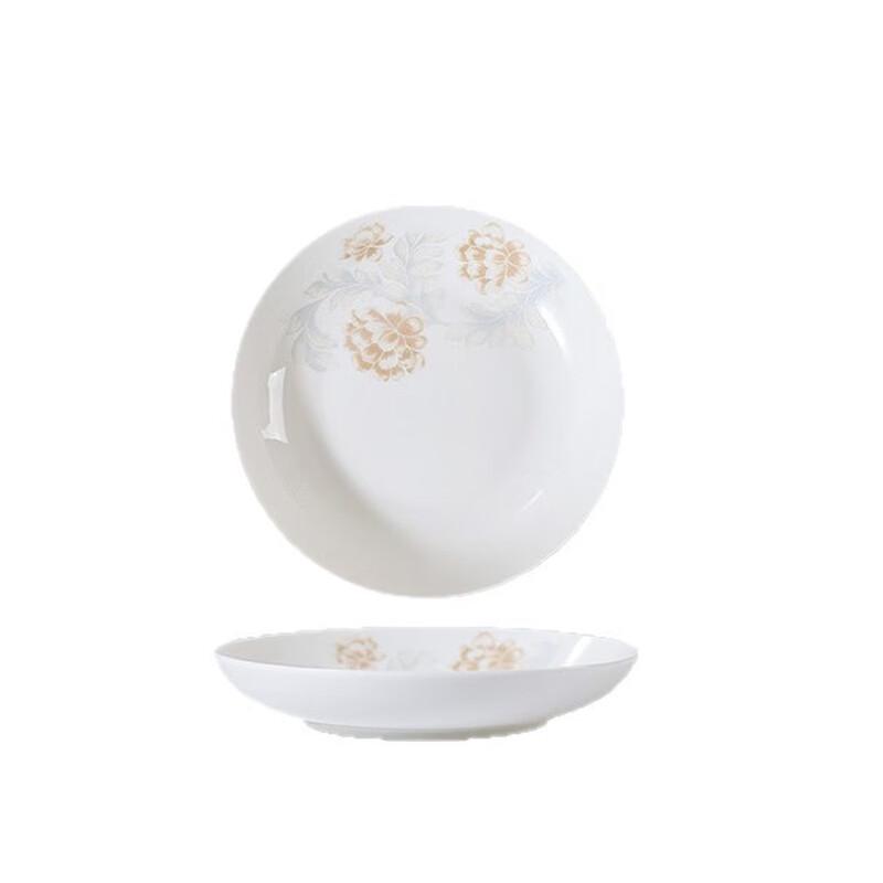 ZISIZ 8-Zoll Goldrand Sechseckiger Keramik-Speiseteller (3 Pack)