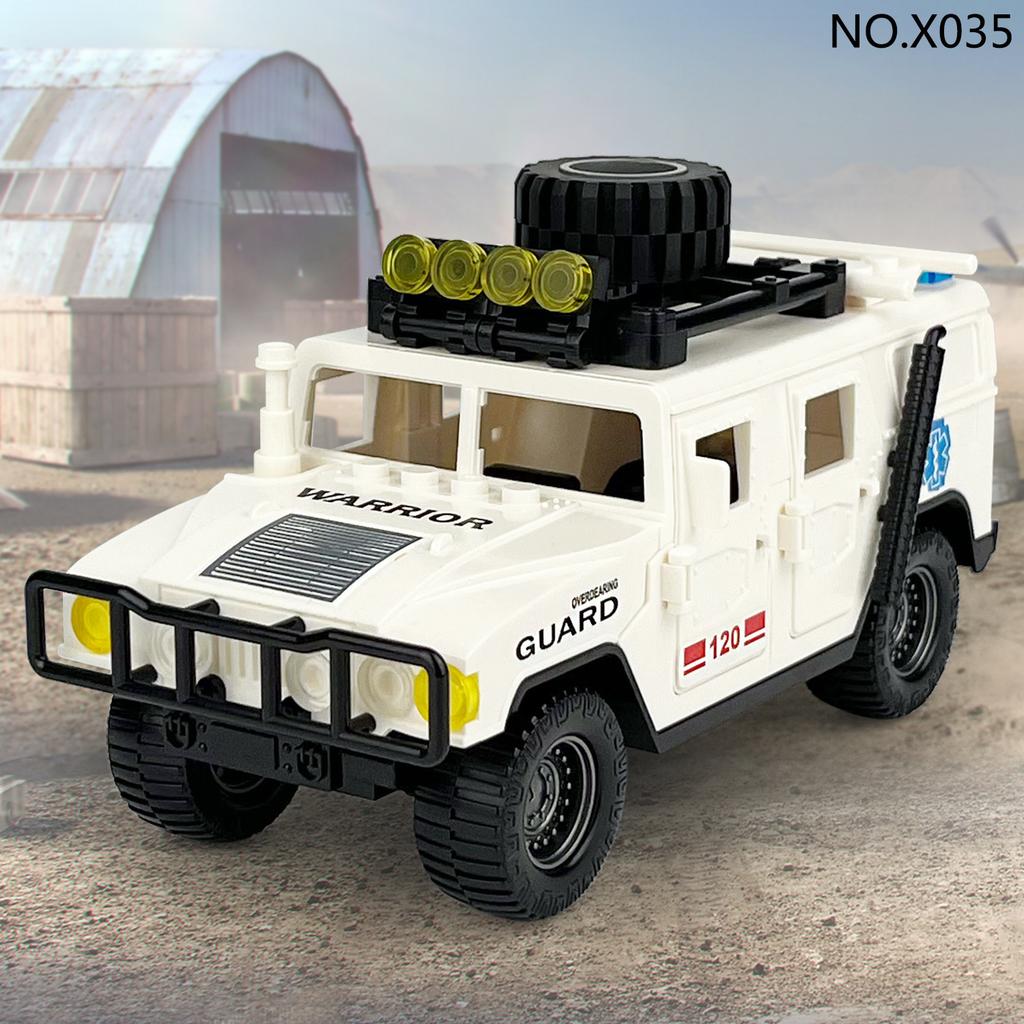 Four Children'S Assembled Small Particle Building Block Toy Accessories X035 Peacekeeping Force Rescue Vehicle