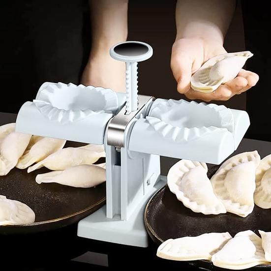 Yousheng Dumpling Maker Hand Press Baking Accessories Plastic Double Head Ravioli Mold for Kitchen