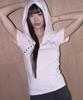 Asym Hood Short Sleeve Light Pink