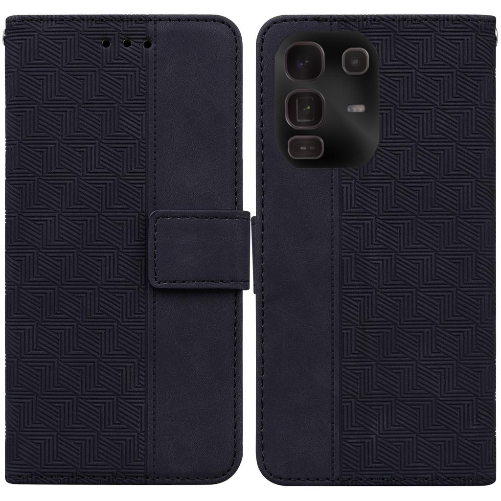 For Infinix Note 50 Pro+ 5G Case Geometry Pattern Leather Wallet Phone Cover with Wrist Strap