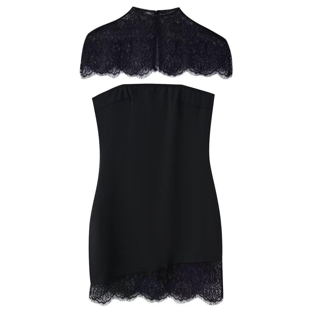 Popular Women's Clothing Lace Shawl Tube Top Skirt Sexy Hip Wrap Lace Edge Short Skirt Women
