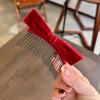 Red Velvet Bowknot Hair Clip Hair Comb Bow Hairpin Retro   Children
