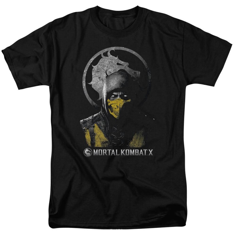 Футболка с бюстом Скорпиона из Mortal Kombat X Лицензированная Комикс Видеоигра Черная XXXXL