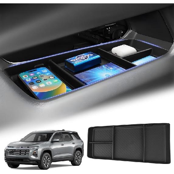 For 2025 Upgraded Ford Ranger Center Console Organizer,2024 2025 Ford Ranger Armrest Storage Box With 2 Color Mats,Ert Console Tray Ranger