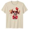 Adorable Puppy Wearing Heart Glasses Unisexs TShirt Valentines Day Dog