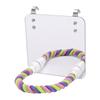 Bird Mirror with Perch Colorful Cotton Bird Rope Perch Parrot Chew Toy for Bird Cage Accessories