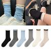 Breathable Long Pile Stocking Cotton Double Ribbed Socks Fashion Mid-tube Socks