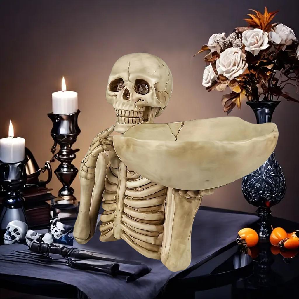 1pc Skeleton Fruit Plate Personalized Skeleton Ornament Home Key Storage Plate Cross Border Decoration Fruit Basket Key Storage Box