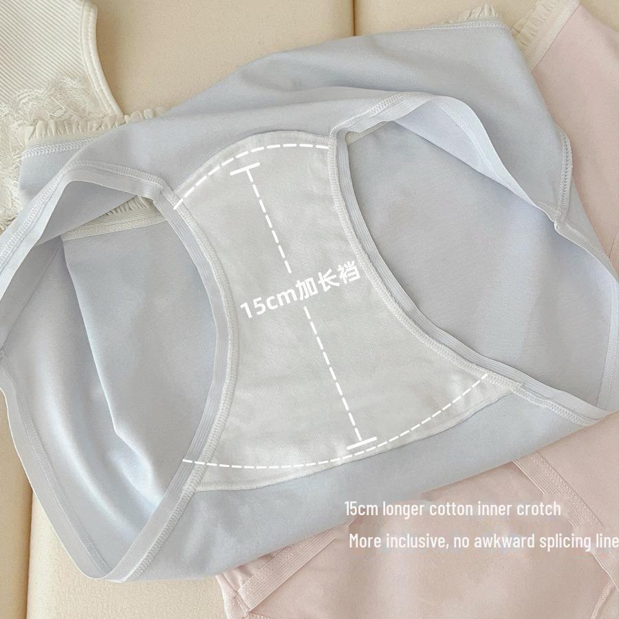 Lenjerie de corp din bumbac antibacterian 7A, pentru femei, cu picioare lungi, talie mijlocie, clasa A, marime mare