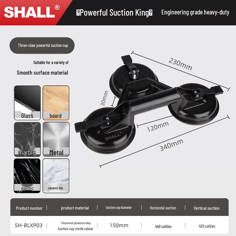 Industrial Heavy-Duty Triple Claw Suction Cup for Glass and Tile Fixing