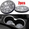 2pcs Bling Rhinestone Car Cup Holder Coaster Anti-Slip Crystal Insert Mat for Auto Interior Decoration Cup Holders 5