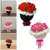 Crochet Rose Flower Bouquet,Creative Sturdy Table Centerpiece Woven Finished Handmade Knitted for Home Festival Party Wife Women