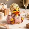 Colorful Rhinestone Duck Decorations Charming Novelty Ornament Musical Theme with Guitar Creative Music Inspired Figurines Decor Decorative