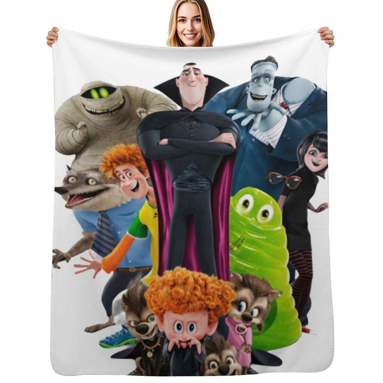 Exquisite Fashion Items Unisex White Hotel Transylvania 4 Throw Blanket Stylish Couch Blanket For Home Living Room
