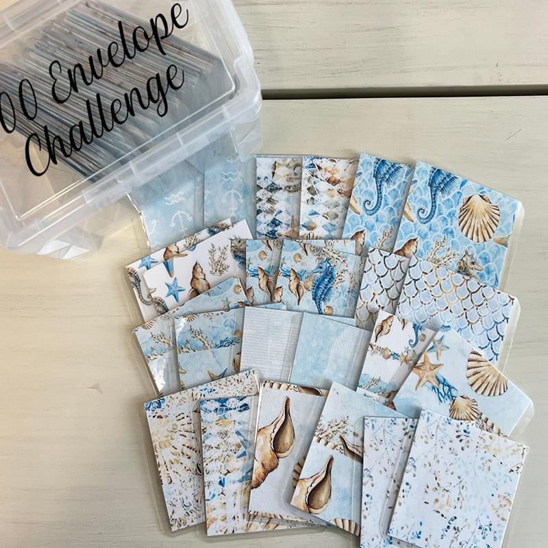 100 Envelope Challenge Box Set Easy And Fun Way To Save $10,000 Money Envelopes Money Saving Challenge Savings Challenges Budget