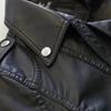 Women Jacket Faux Leather Smooth Surface Turn-down Collar Zip-up Zipper And Rivet Decor
