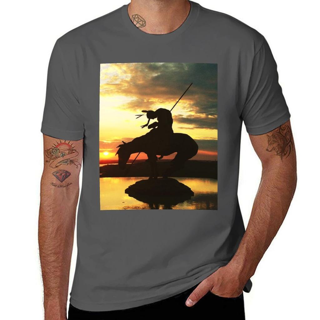 Sunset Upon A Native Warrior Tshirt Summer Casual Loose Tshirt