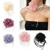 Vintage Big Flower Choker Necklace for Women Gifts Elegant Lace-up Rope Chain Necklace Fashion Jewelry Accessories