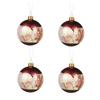 Lot de 4 boules Père noël 7 cm rouge