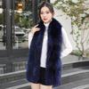 Women's Winter Color Block Fox Fur Scarf - Long, Korean Style, Versatile, Warm, Double-Sided Neck Warmer, Ideal Gift