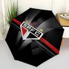 São Paulo FC Logo Print Automatic Umbrella, 8 Rib Iron Frame, Plastic Handle, Suitable for Outdoor Travel &Daily , Ideal Gift