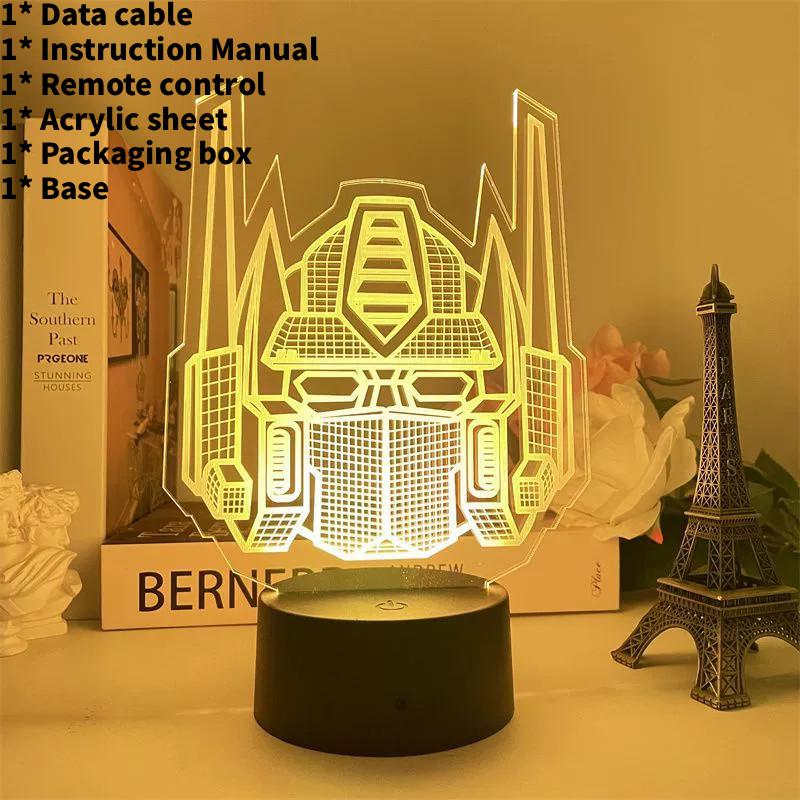 Transformers Optimus Prime 3d Night Light 7 Colors Led Lamp Table