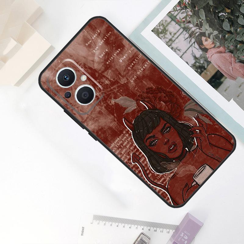 Aesthetic Devil Woman Bad Girl Case For OPPO Reno 8 7 6 5 4 Lite 10 Pro 11F 4Z 5Z 8T OPPO Find X2 X3 X5 Lite X6 Pro Cover