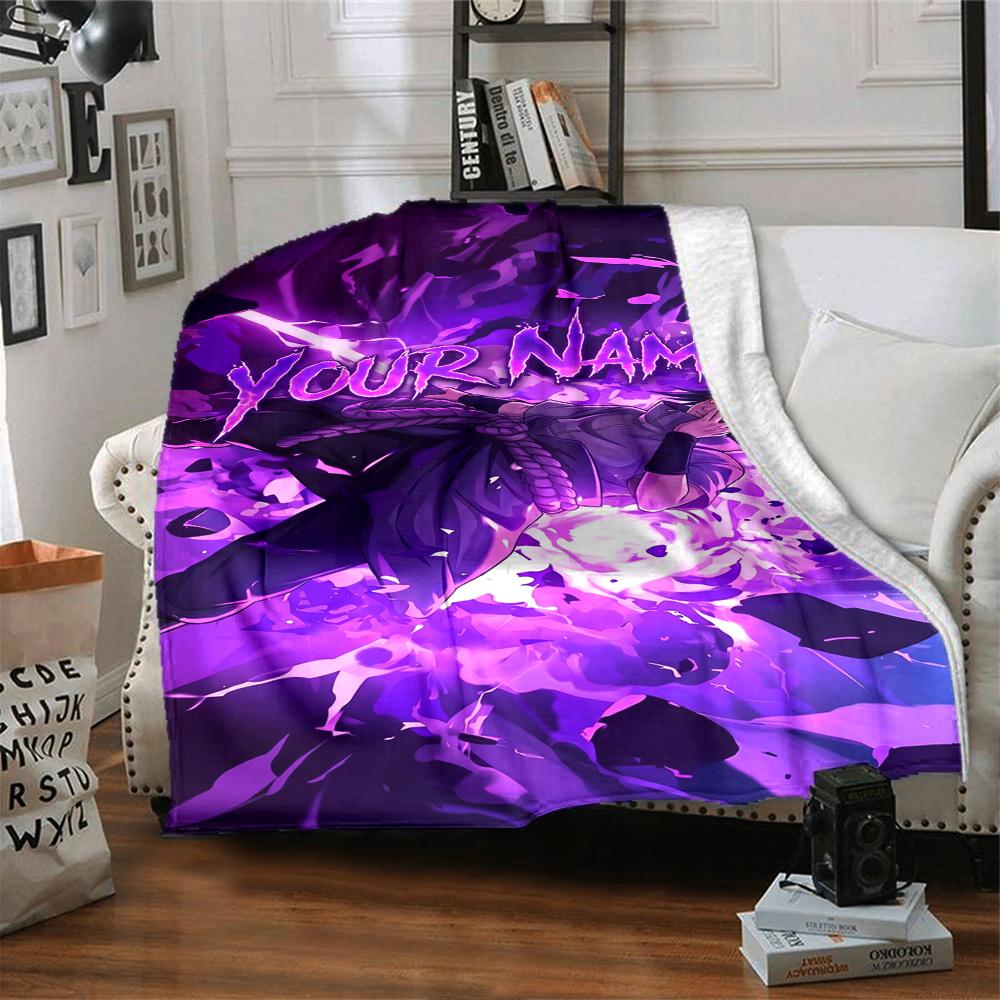 Naruto Character Personalized Text Blanket Lightweight Customizable Blanket Comfortable Great for Nap Office Office Chair Livingroom All-Season Use