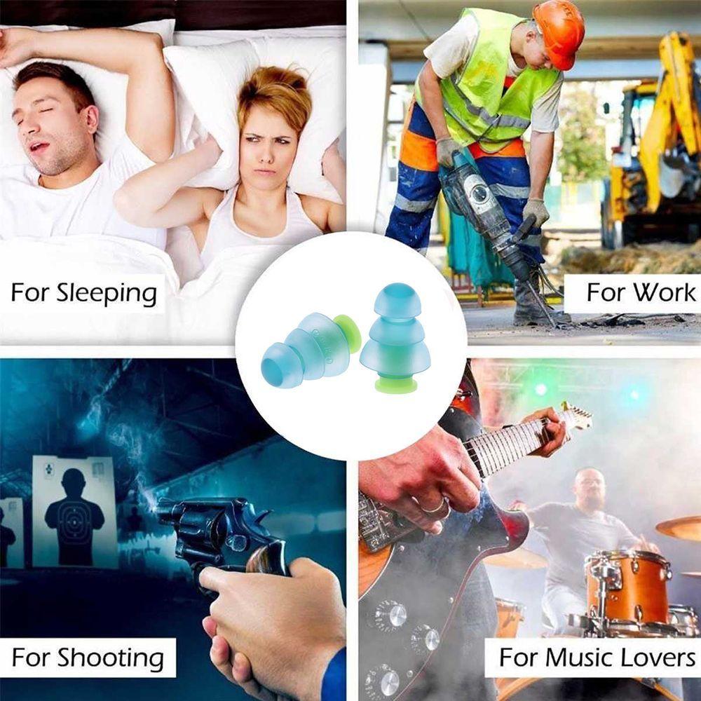 Musician Reusable Soundproof Noise Cancelling Silicone Hearing Protection Ear Plugs